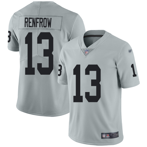 Men Oakland Raiders Limited Silver Hunter Renfrow Jersey NFL Football #13 Inverted Legend Jersey->oakland raiders->NFL Jersey